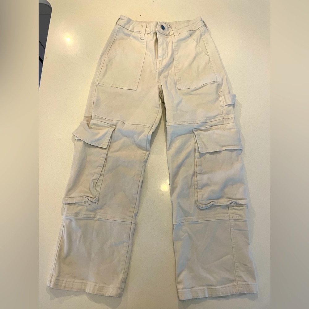 Cream carpenter pants size S by Rue 21